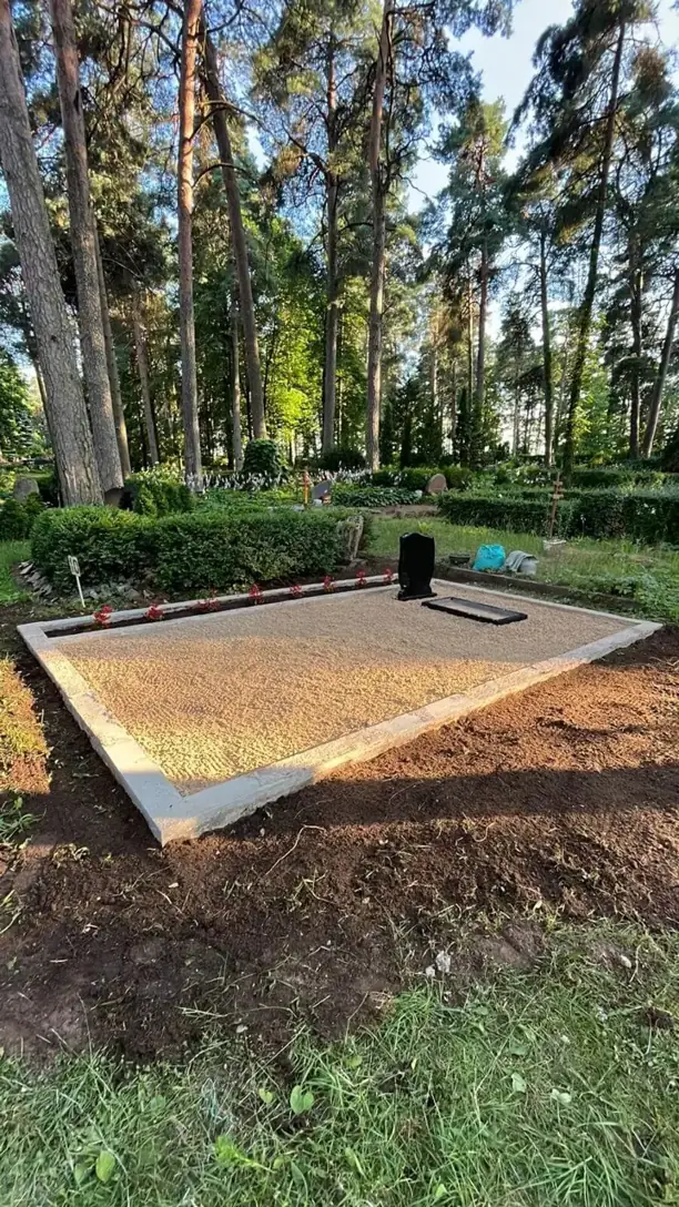 sakopts kapavietas perimetrs pēc uzkopšanas